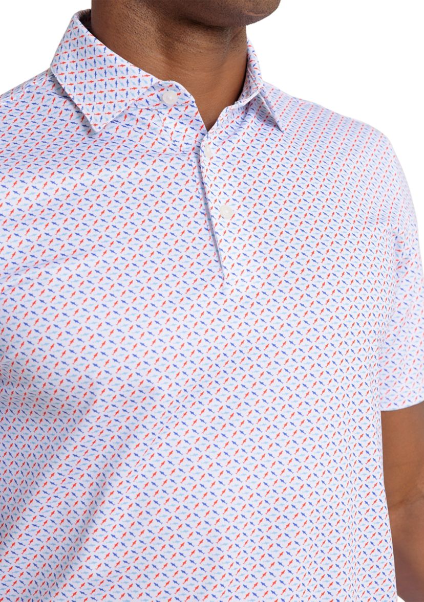 Mens Driver Fintastic Catch Printed Polo Shirt