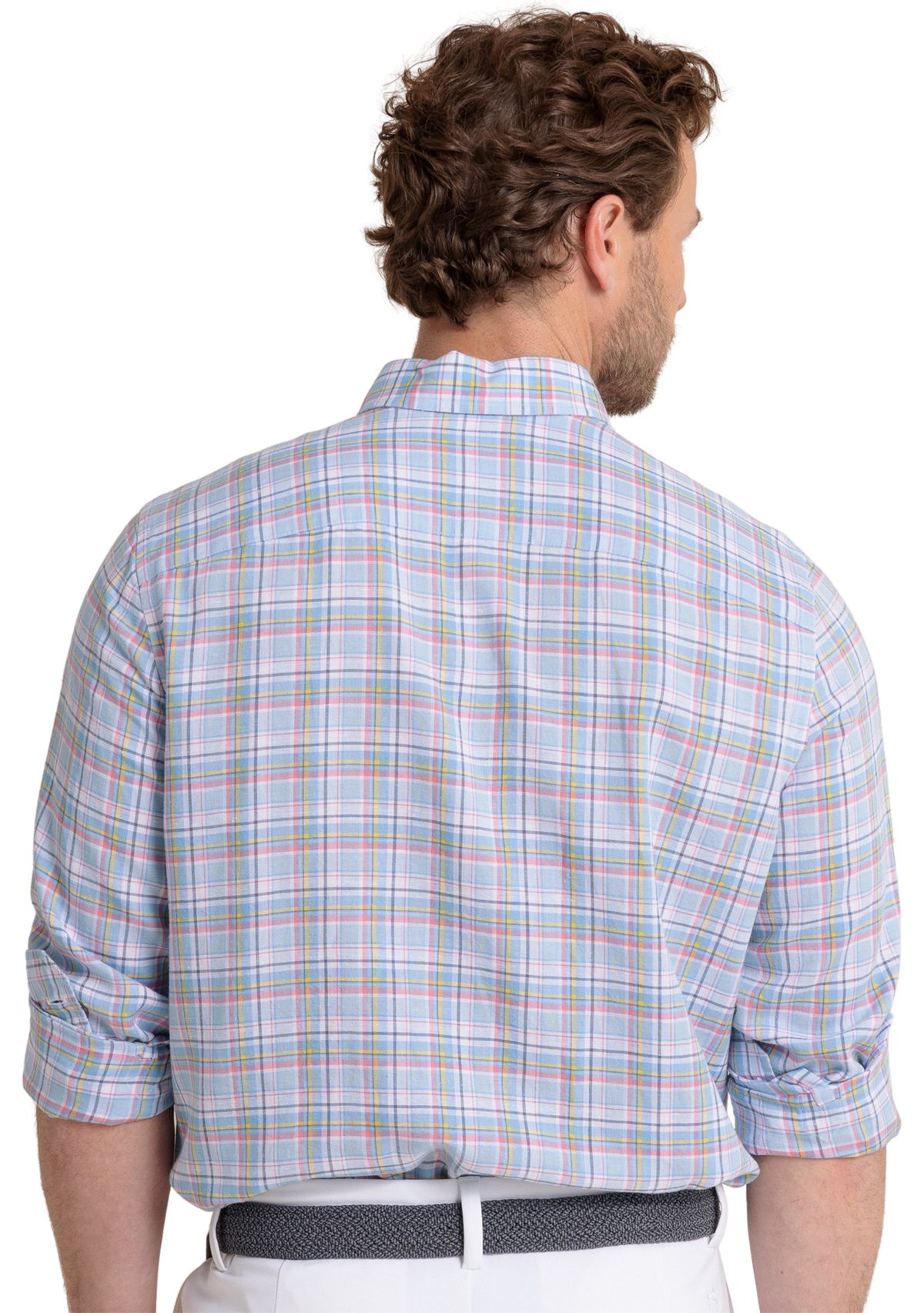 Mens Emerald Shores Plaid Printed Headland Button Down Shirt