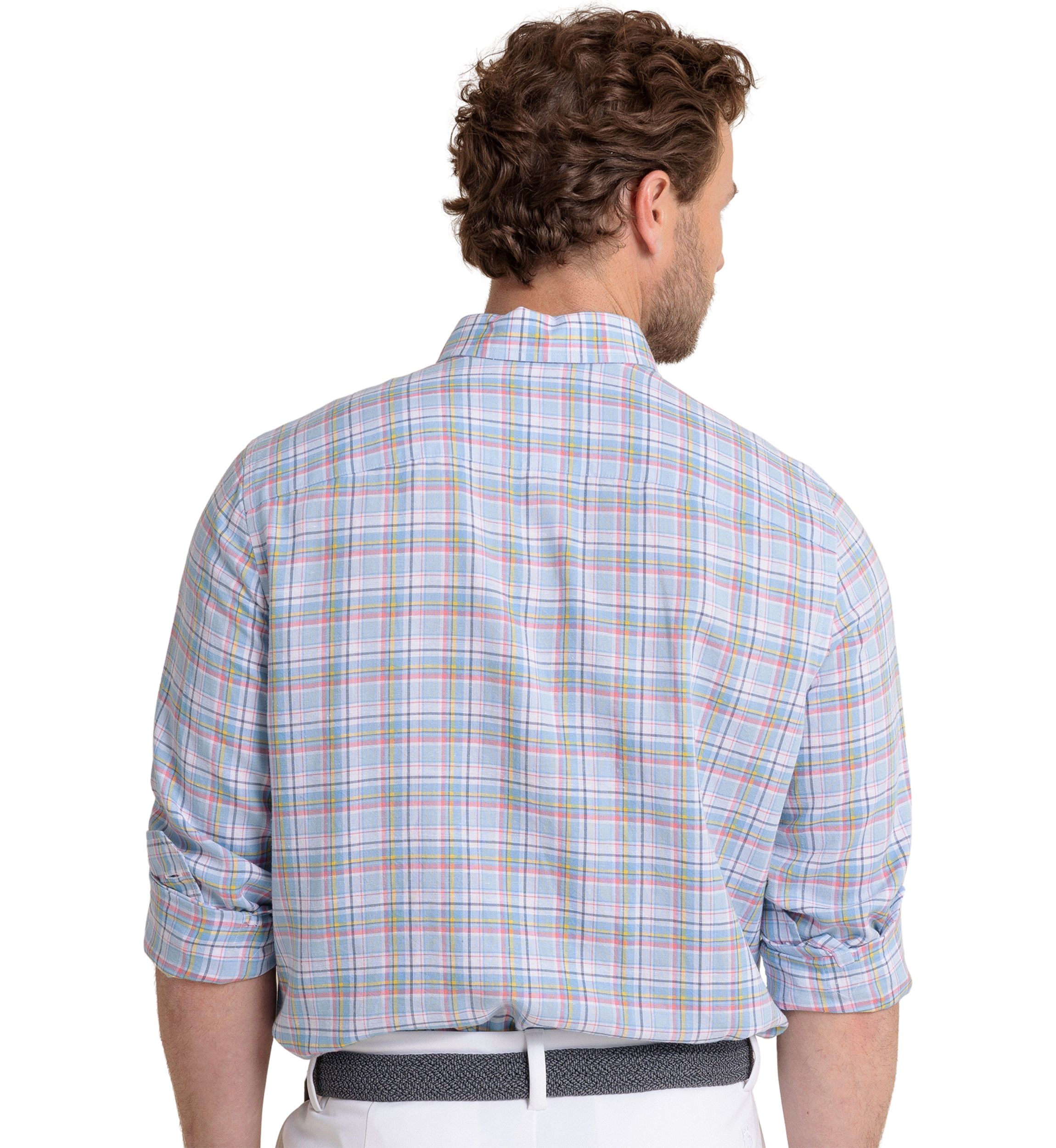 Mens Emerald Shores Plaid Printed Headland Button Down Shirt