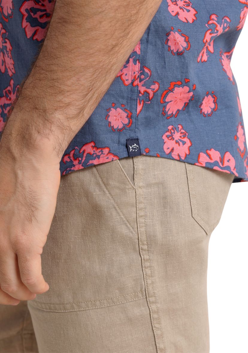 Mens Blossom Bliss Linen Rayon Short Sleeve Shirt