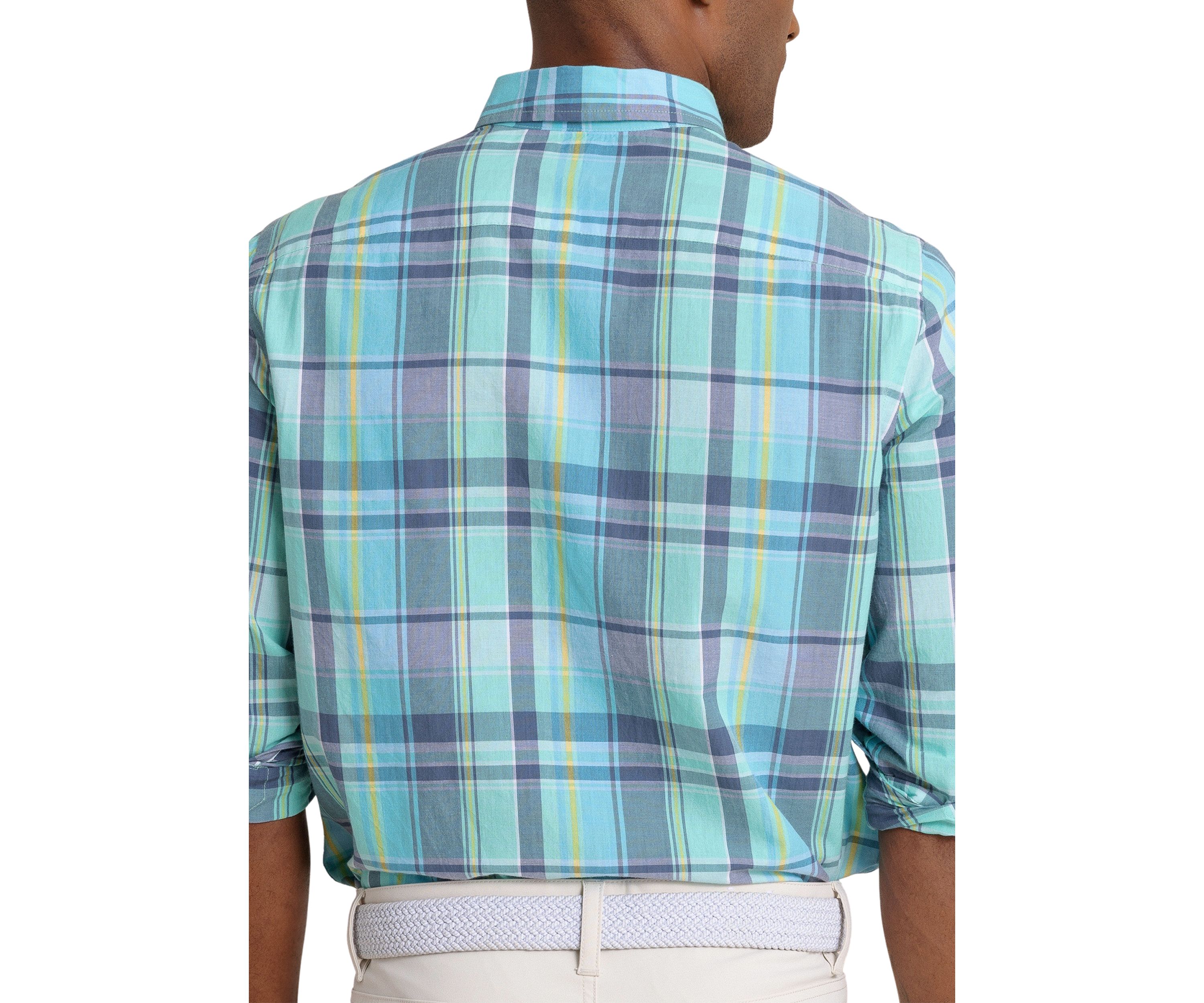 Long Sleeve Crystal Cove Madras Plaid Sportshirt