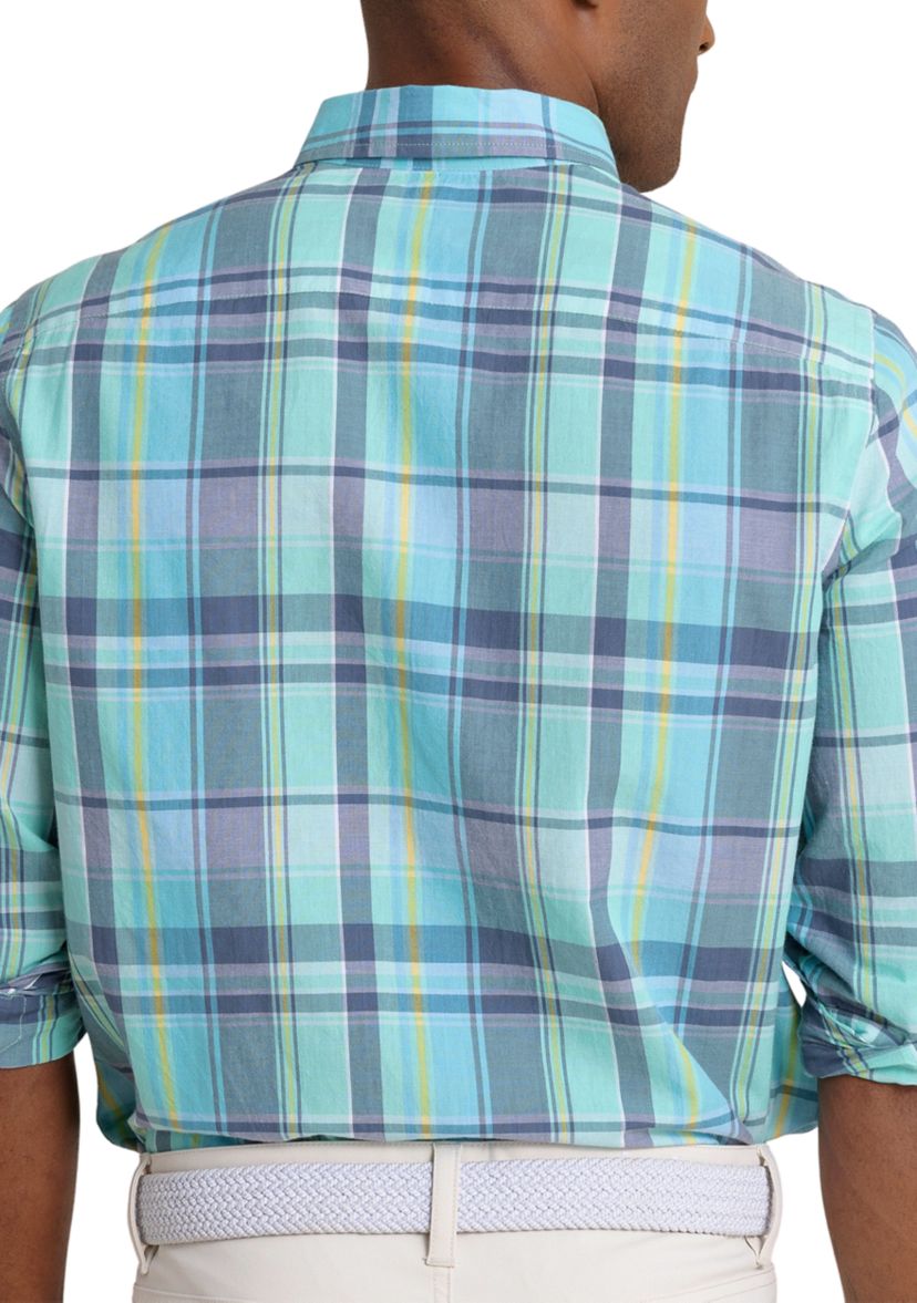 Long Sleeve Crystal Cove Madras Plaid Sportshirt
