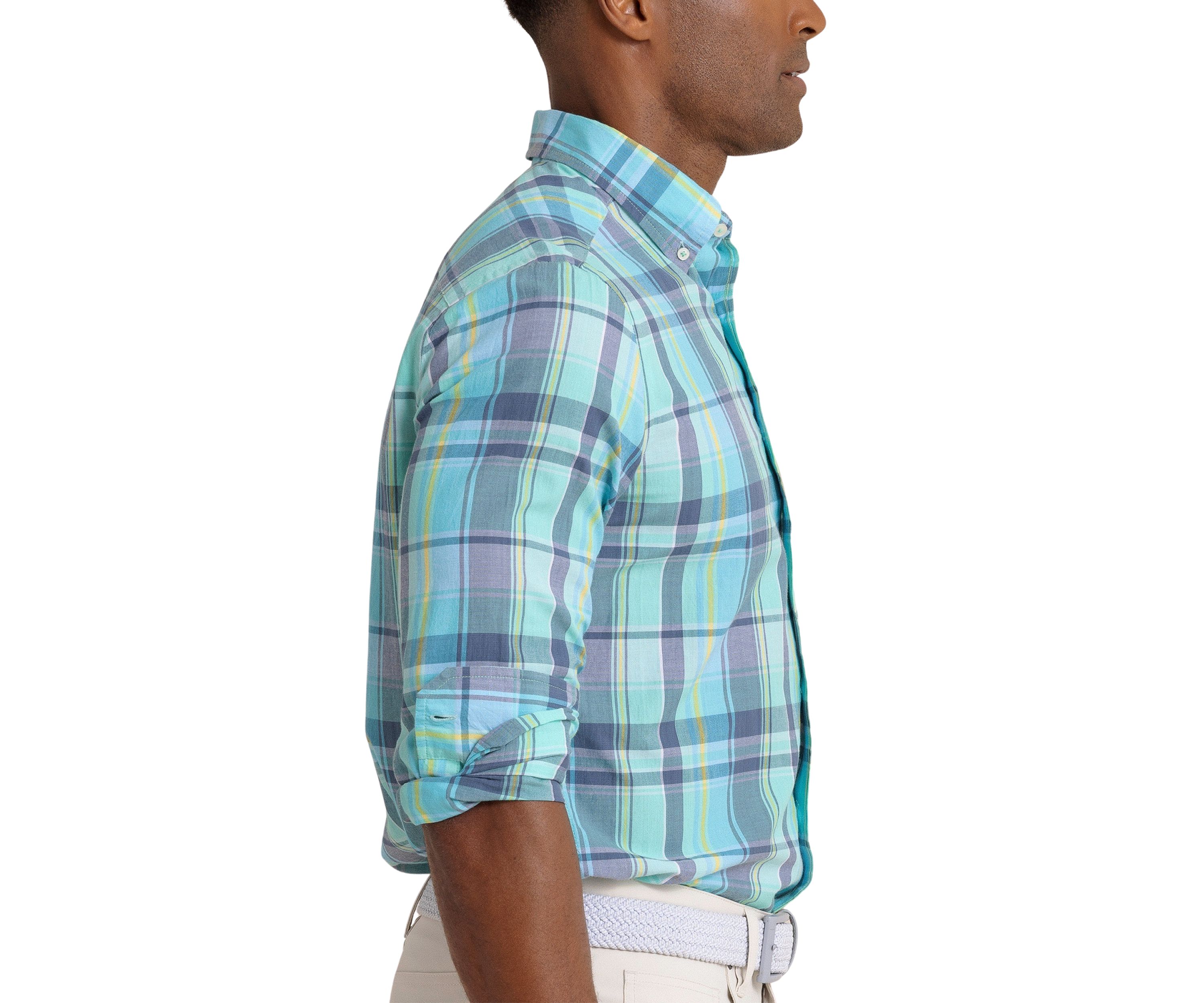 Long Sleeve Crystal Cove Madras Plaid Sportshirt