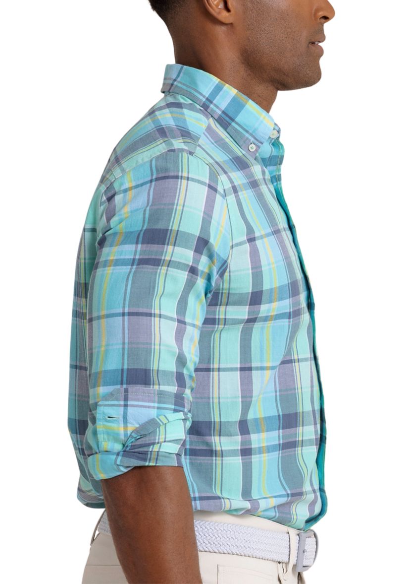 Long Sleeve Crystal Cove Madras Plaid Sportshirt