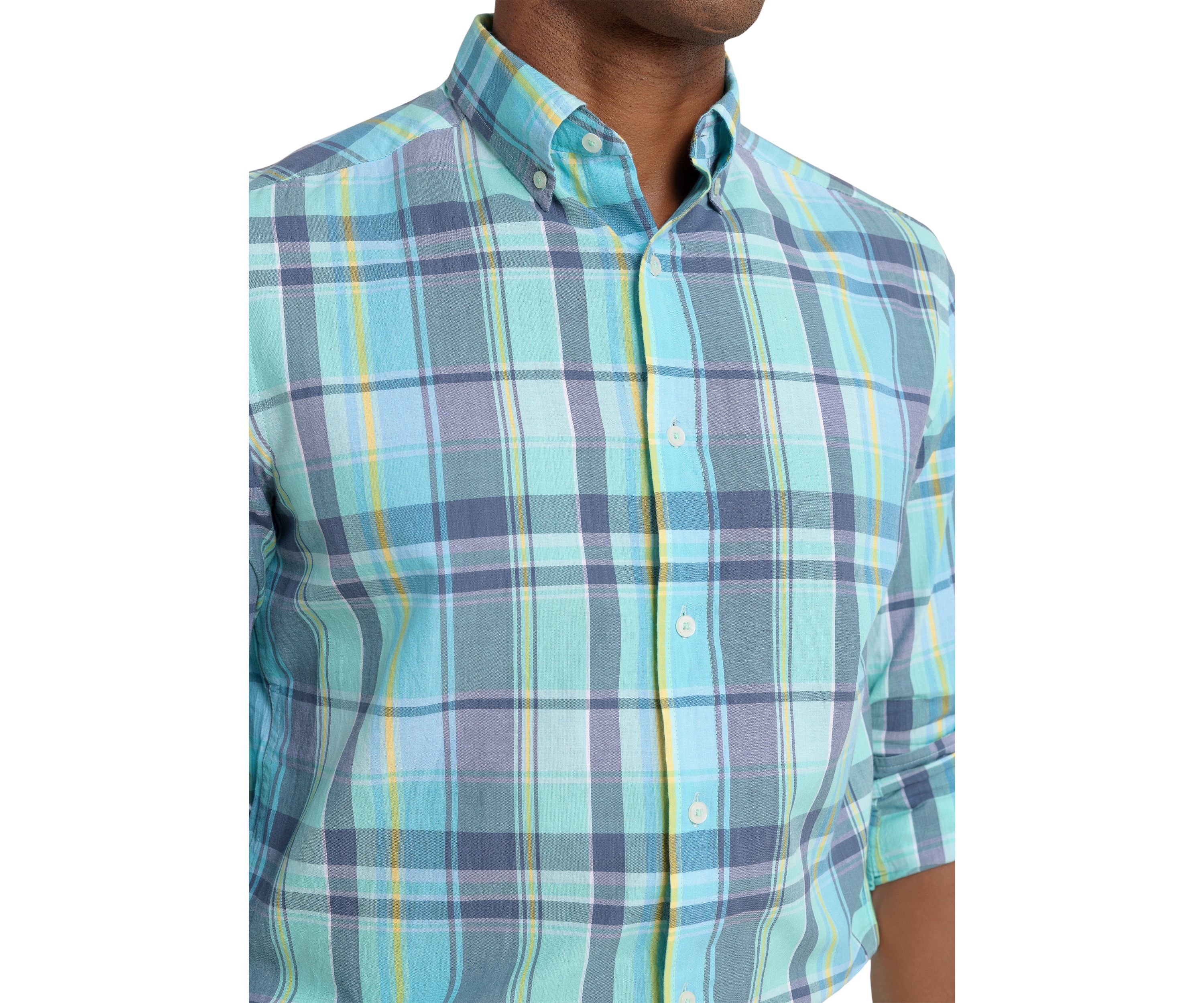 Long Sleeve Crystal Cove Madras Plaid Sportshirt