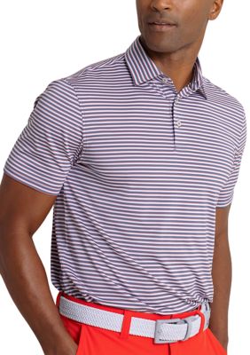 Southern Tide Men's Short Sleeve Driver Caravel Stripe Polo Shirt, 2XL