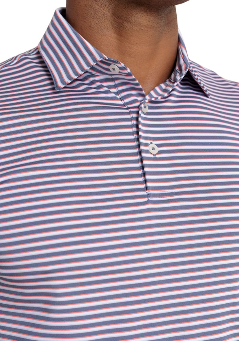 Short Sleeve Driver Caravel Stripe Polo Shirt