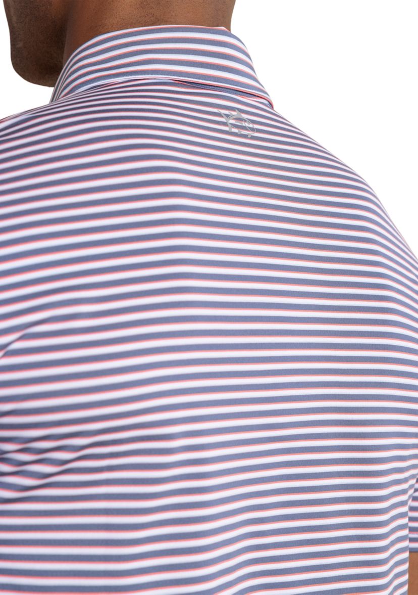 Short Sleeve Driver Caravel Stripe Polo Shirt