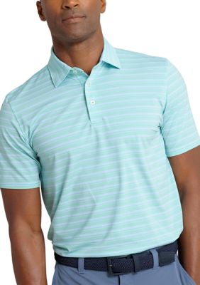 Southern Tide Men's Short Sleeve Brrreeze Pearl Cove Stripe Polo Shirt, Mint, 2XL