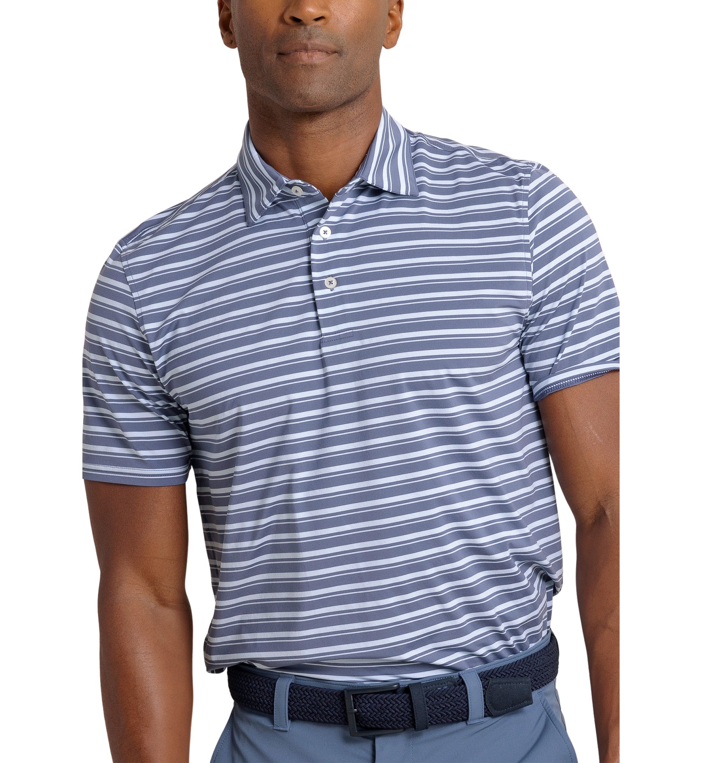 Short Sleeve Brrreeze Pearl Cove Stripe Polo Shirt
