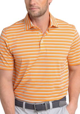 Southern Tide Men's Short Sleeve Brrreeze Pearl Cove Stripe Polo Shirt, Peach, 2XL