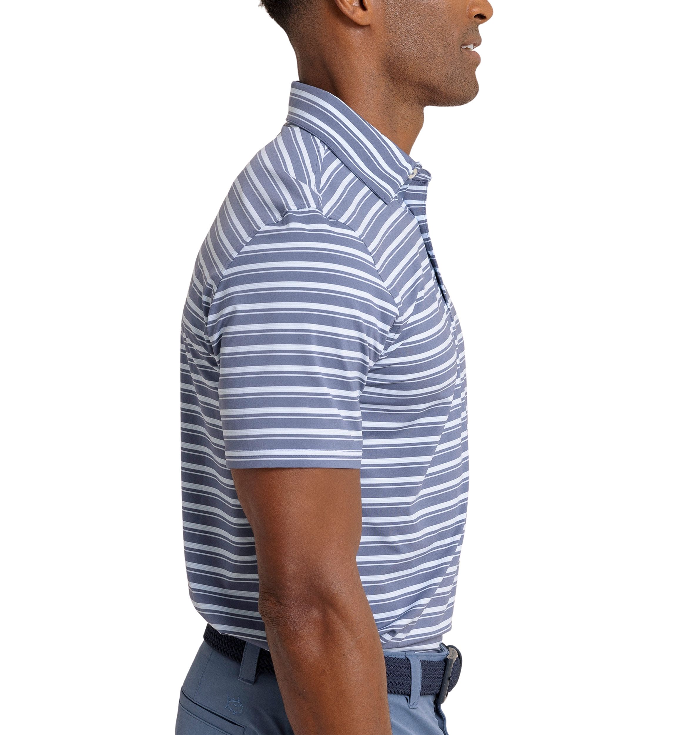 Short Sleeve Brrreeze Pearl Cove Stripe Polo Shirt