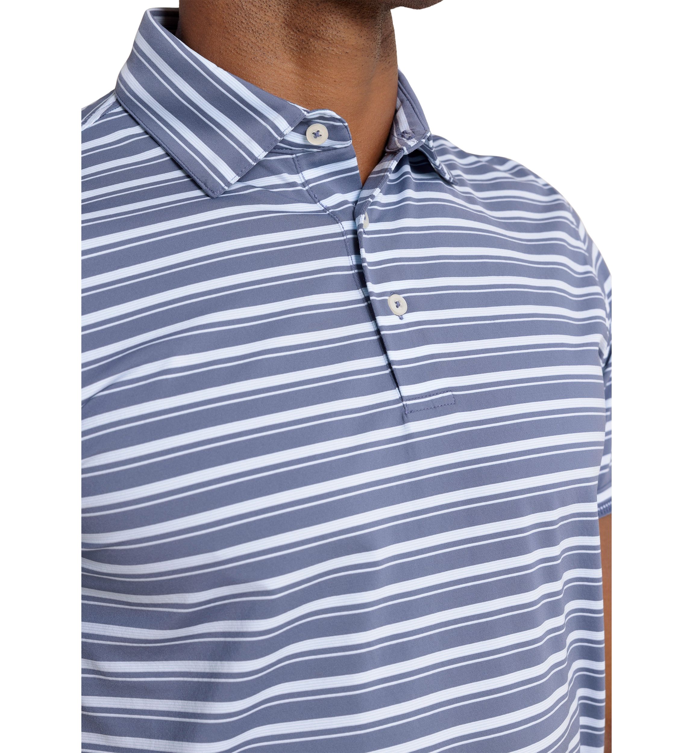 Short Sleeve Brrreeze Pearl Cove Stripe Polo Shirt