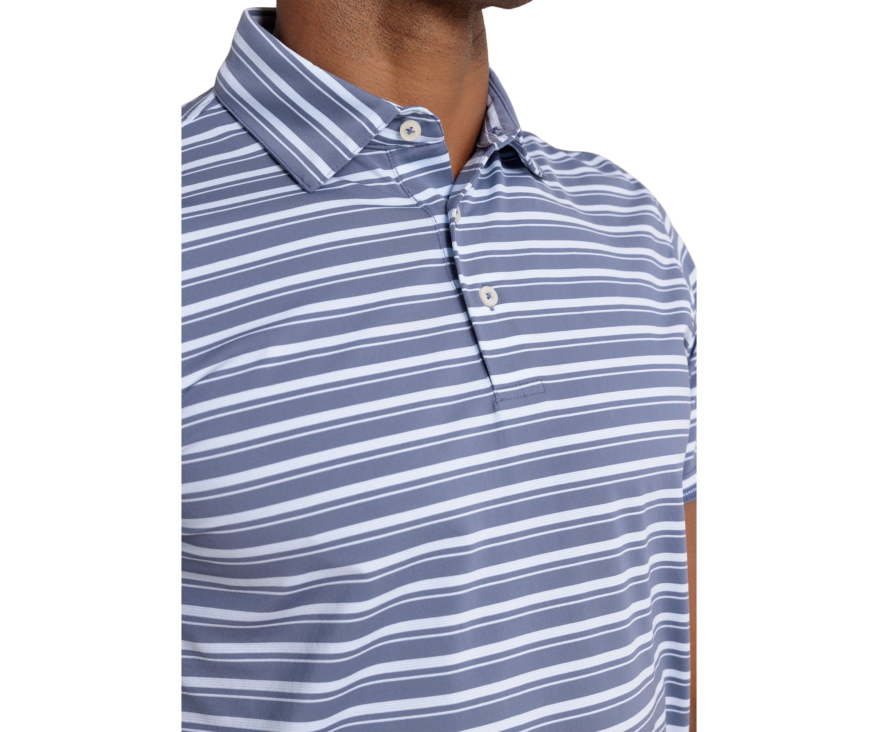 Short Sleeve Brrreeze Pearl Cove Stripe Polo Shirt