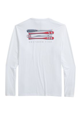Southern Tide Men's Oars and Stripes Long Sleeve Performance Graphic T-Shirt, White, 2XL
