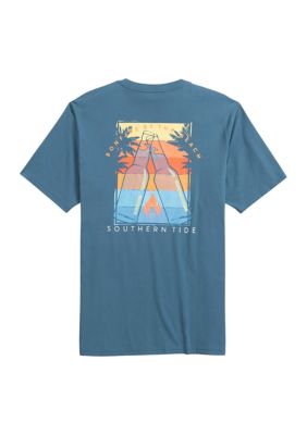 Southern Tide Men's Short Sleeve Bonfire By The Beach Graphic T-Shirt, Blue, 2XL