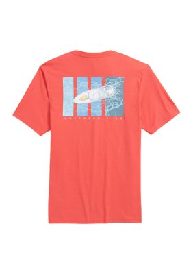Southern Tide Men's On Yacht Time Graphic T-Shirt, Coral, 2XL