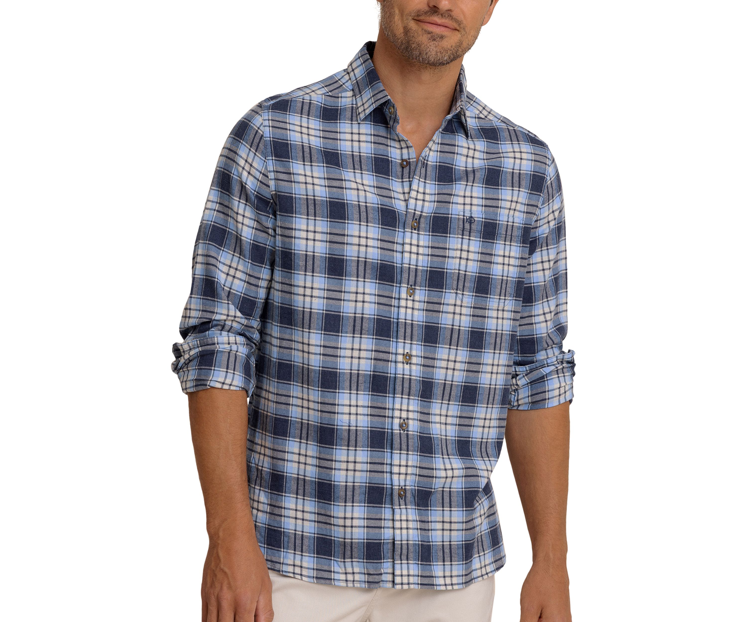 Ashborough Plaid Brushed Twill Plaid Shirt 