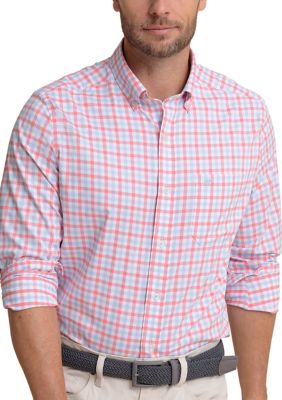 Southern Tide Men's Albemarle Gingham Shirt, Coral, XL