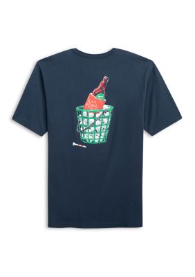 Southern Tide Men's Basket of Beers Short Sleeve T-Shirt, Blue, 2XL