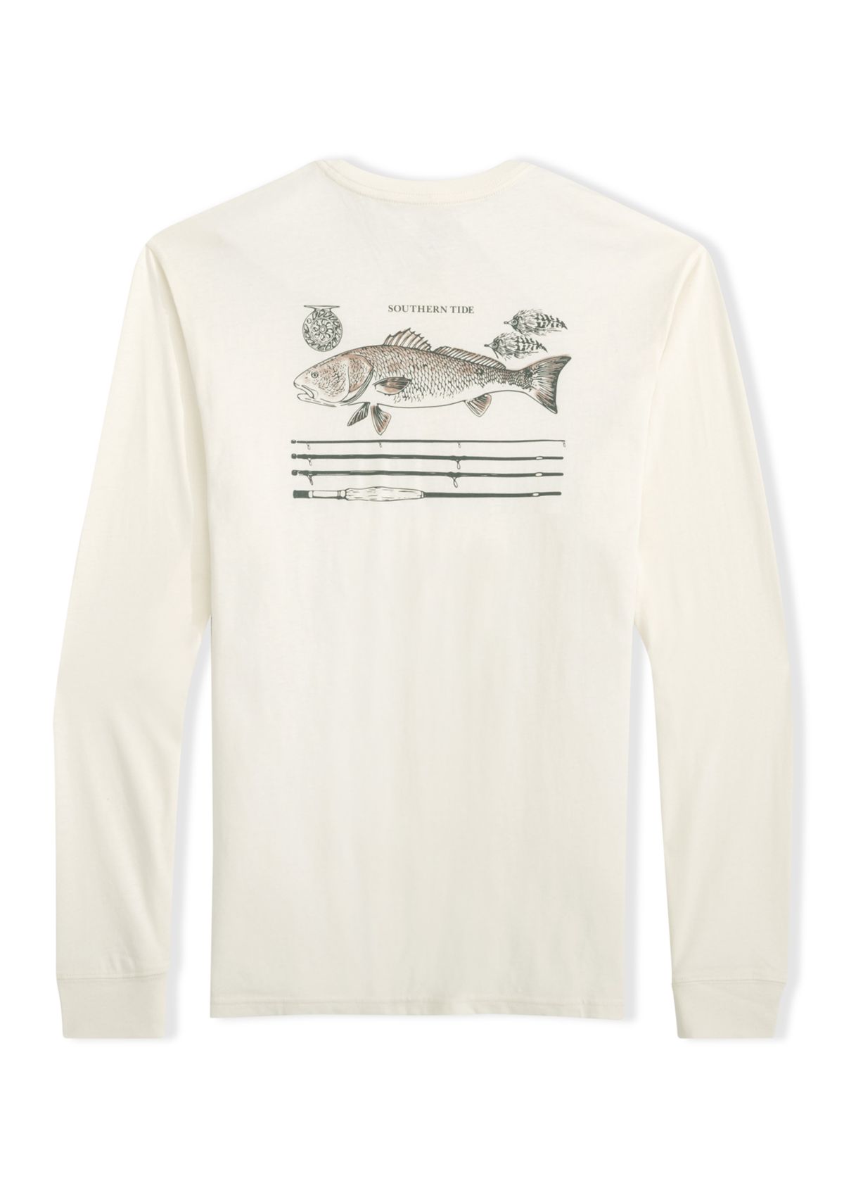 Mens Redfish Rod Long Sleeve Graphic T-Shirt