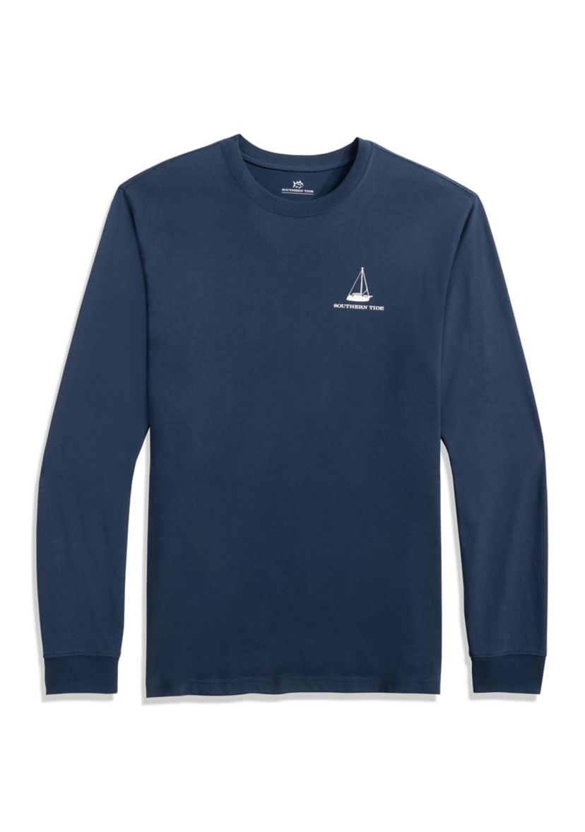 Mens Long Sleeve Sailboat Lights T-Shirt