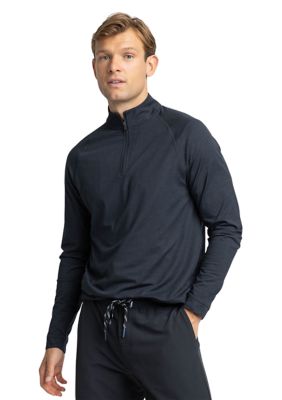 Southern Tide Men's Heather Quarter Zip Pullover, Black, 2XL