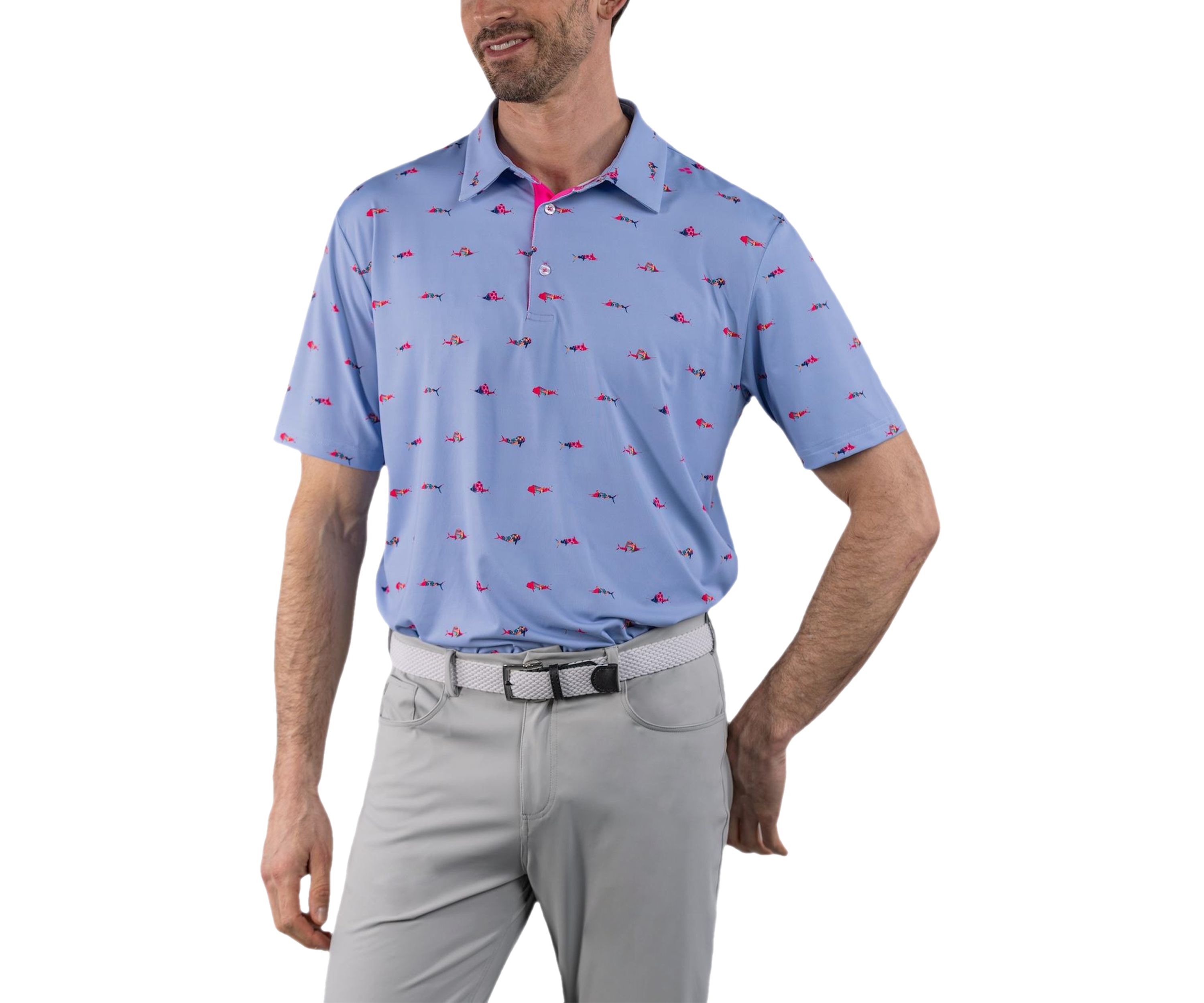 Mens Trippy Fish Polo Shirt