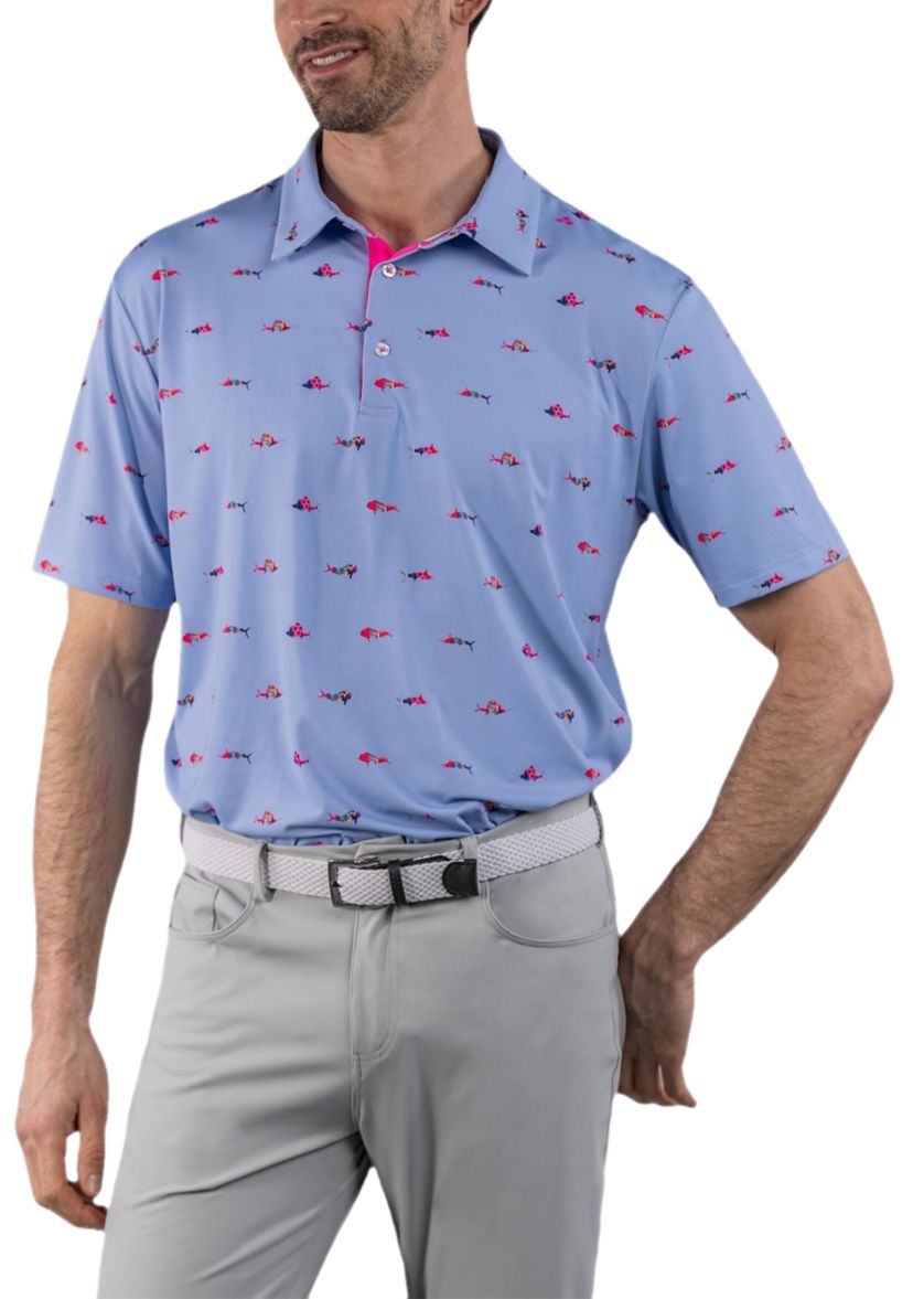 Mens Trippy Fish Polo Shirt