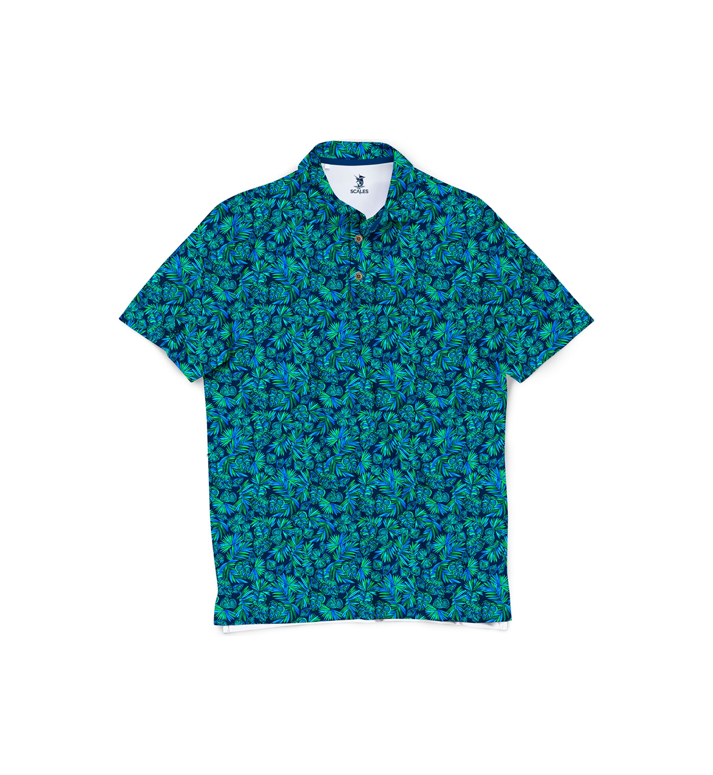 Mens Shell Tropics Printed Polo Shirt