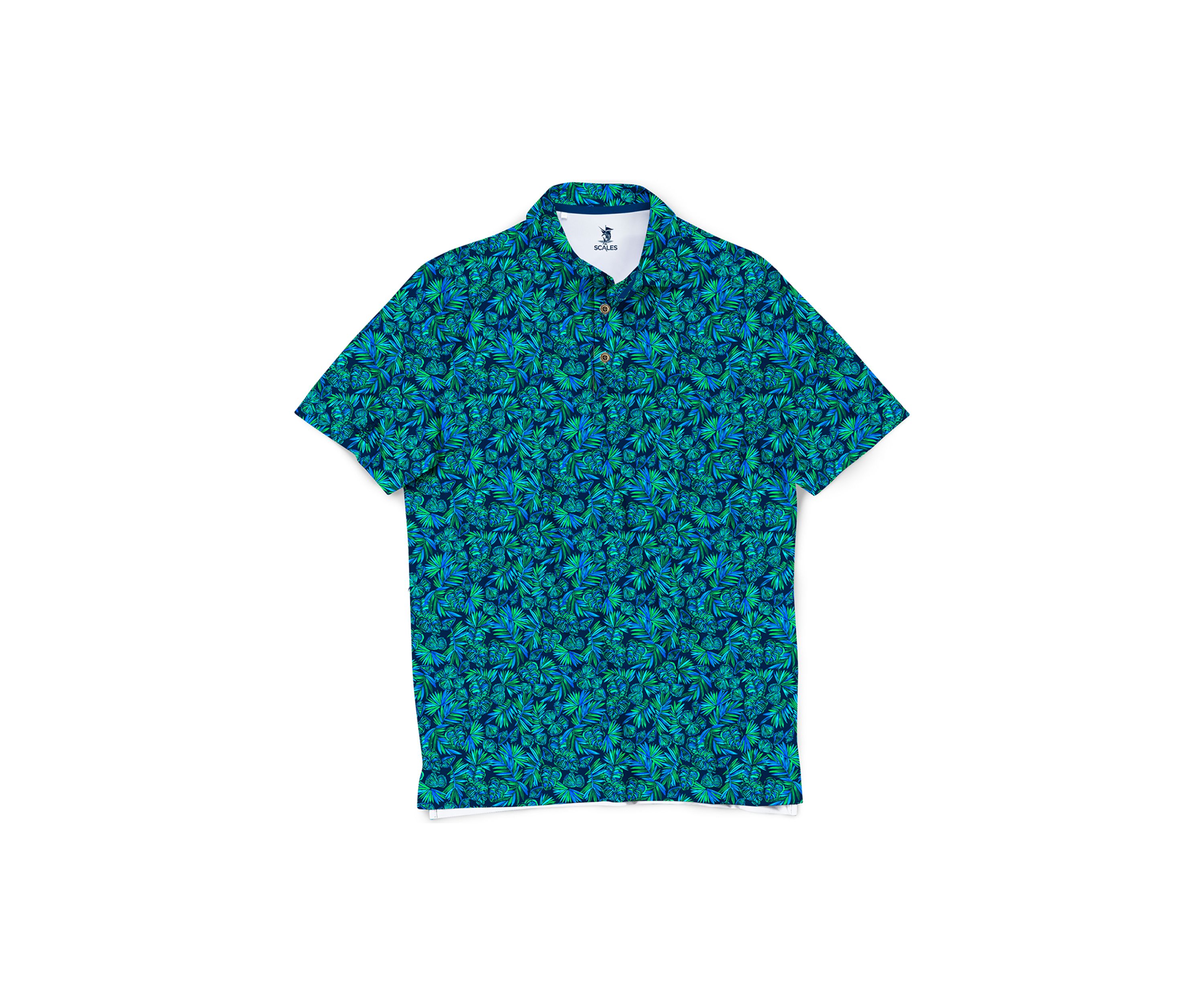 Mens Shell Tropics Printed Polo Shirt