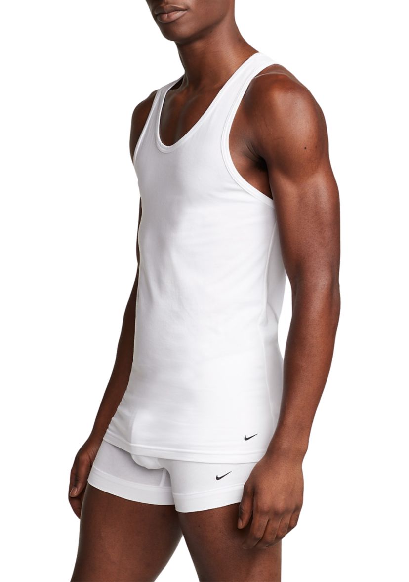 Dri-Fit Essential Cotton Stretch Tank Top Undershirts - 2 Pack