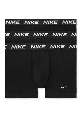 Nike Men's All Day Cotton Stretch 3-Pack Trunks, Black, Medium