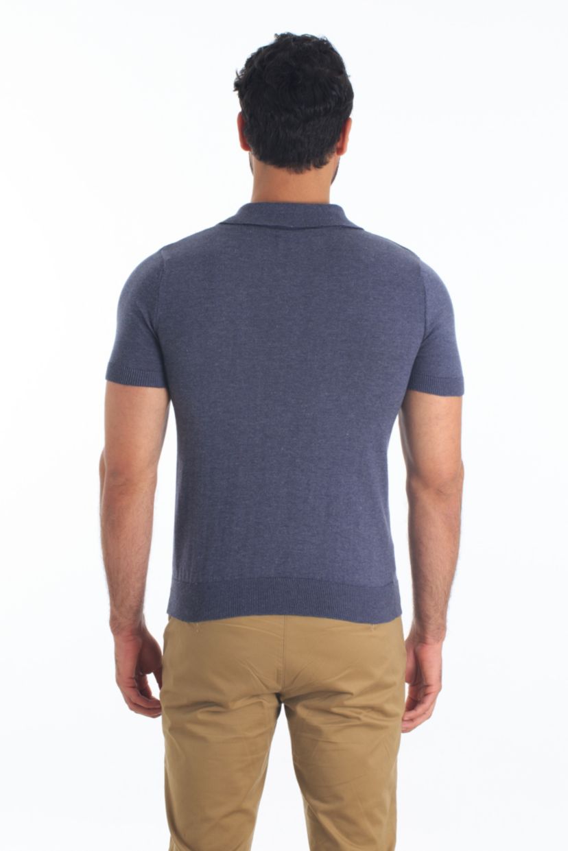 Mens Knit Yarn Polo