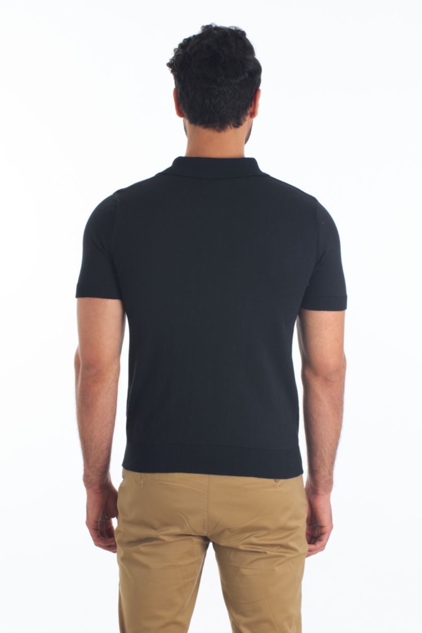 Mens Knit Yarn Polo