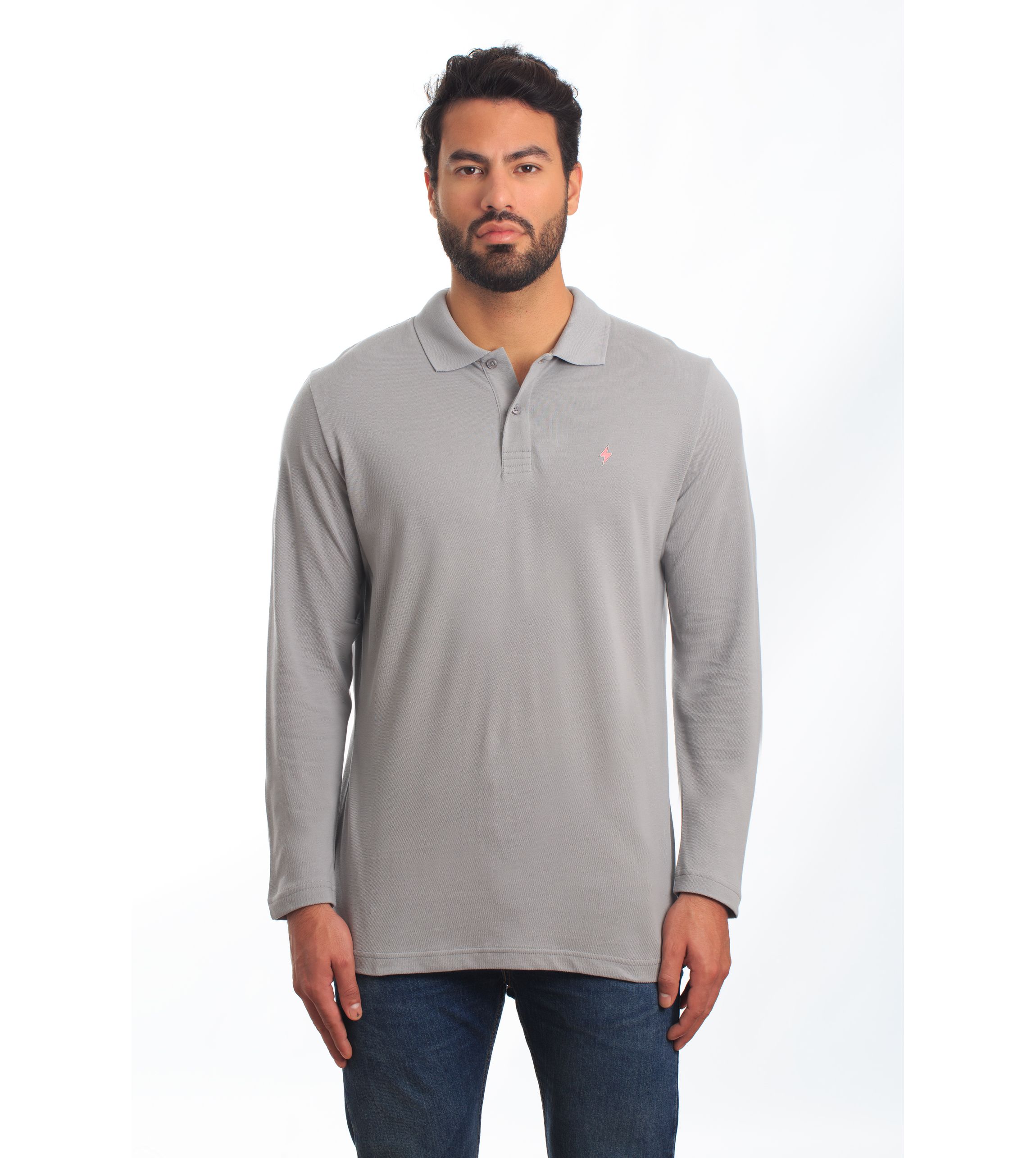 Mens Long Sleeve Knit Polo