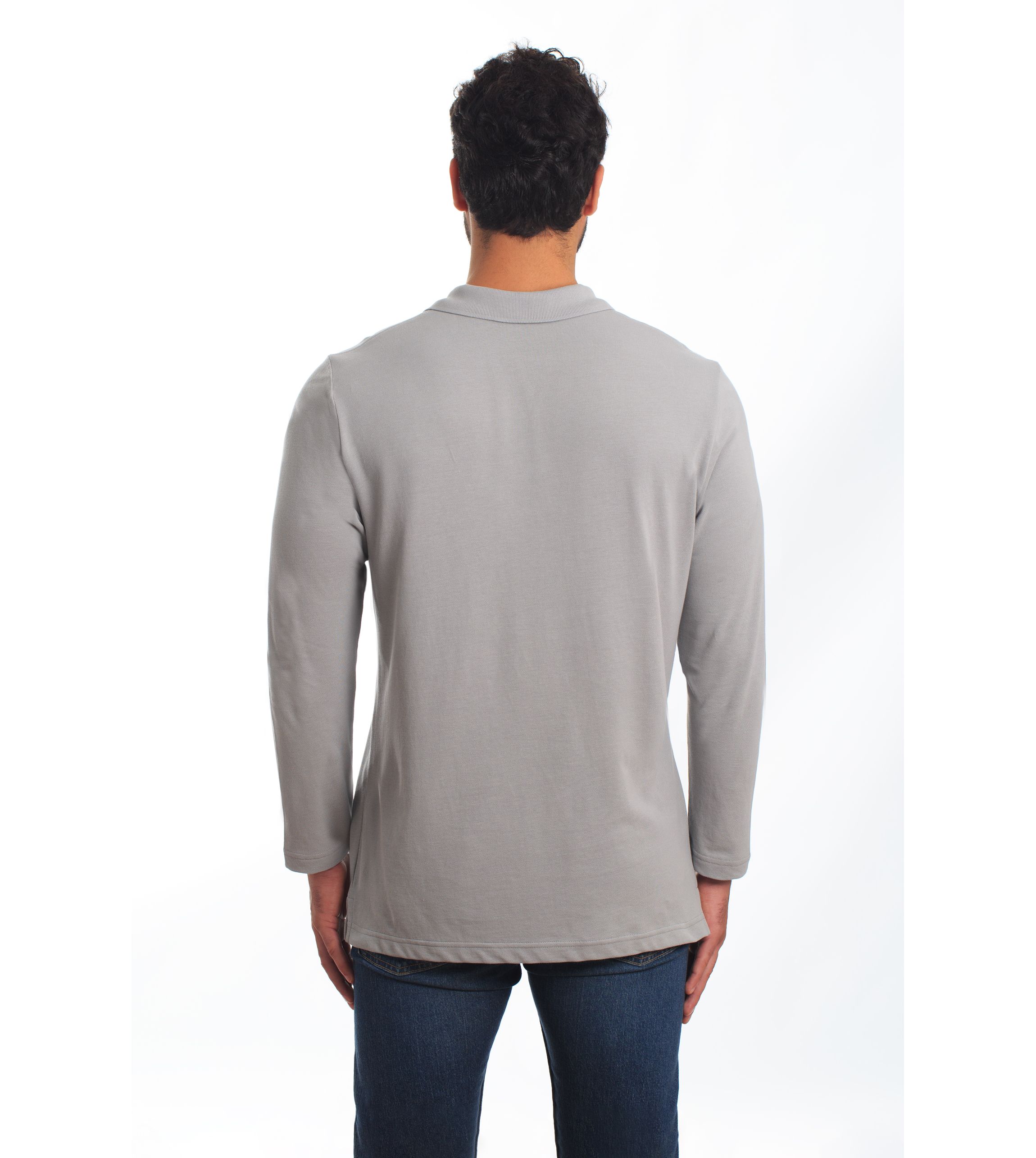 Mens Long Sleeve Knit Polo