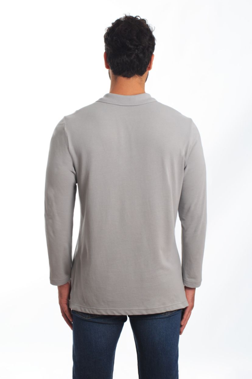 Mens Long Sleeve Knit Polo