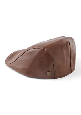 Frye Men's Faux Leather Driver Hat, Brown