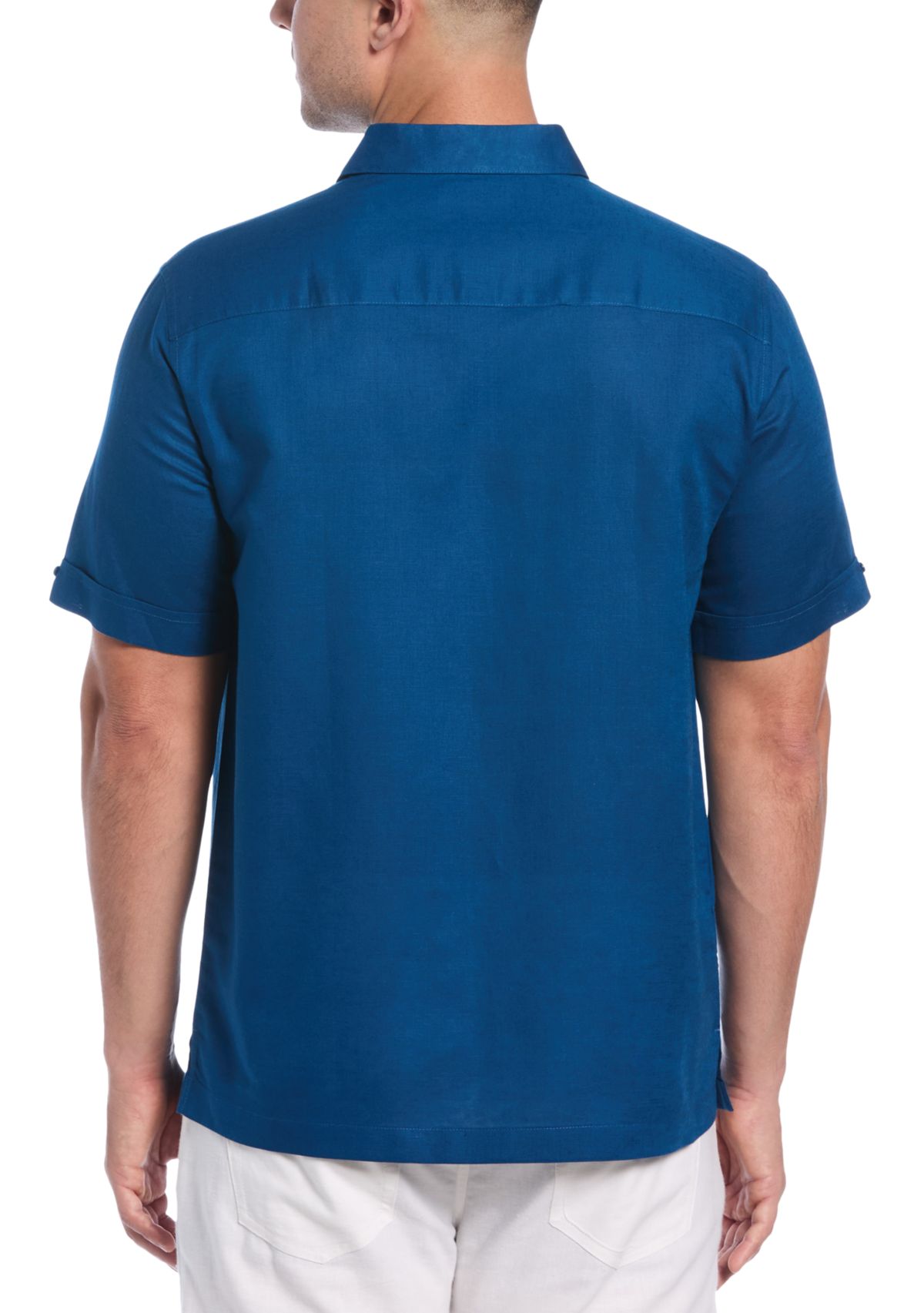 Mens Short Sleeve Panel Embroidered Shirt 