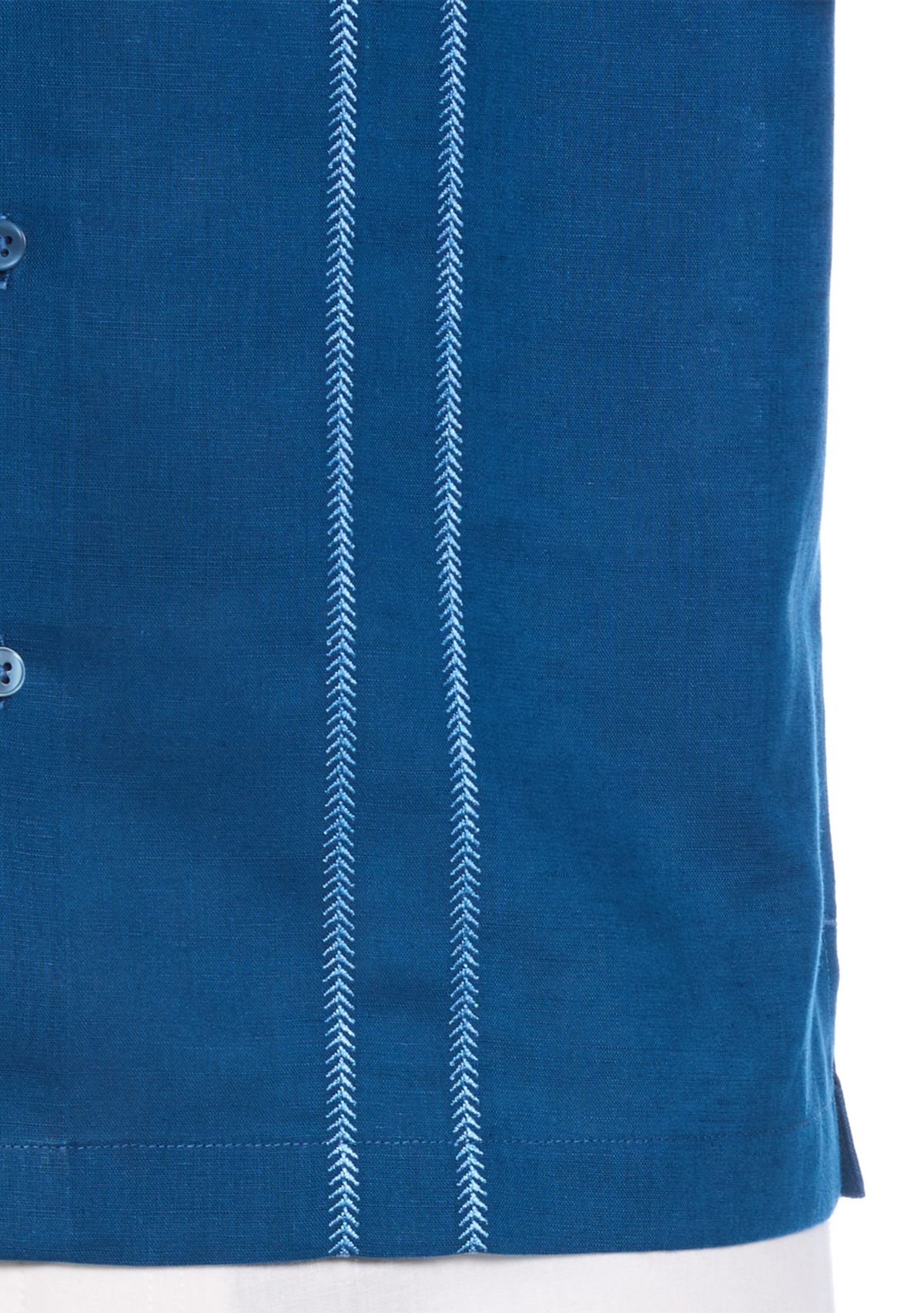 Mens Short Sleeve Panel Embroidered Shirt 