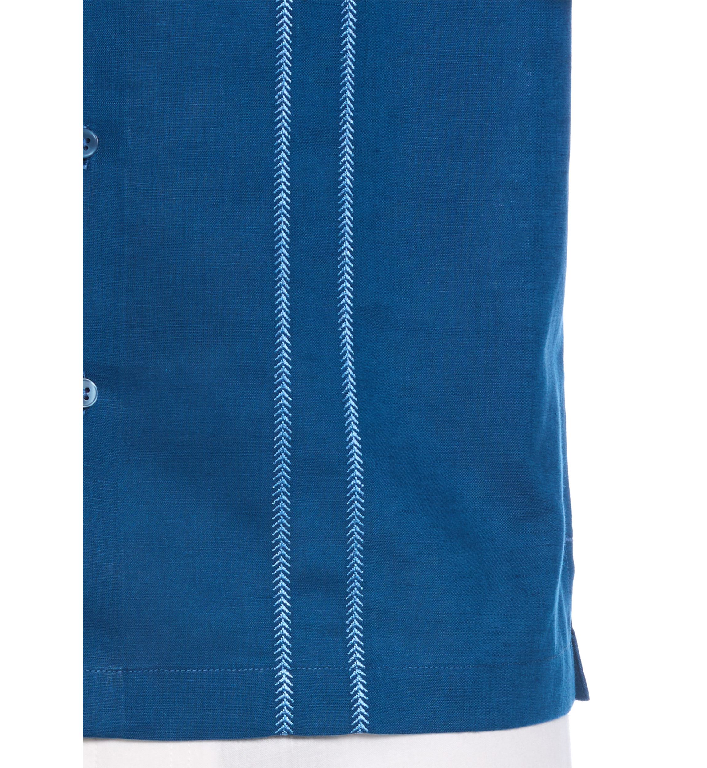 Mens Short Sleeve Panel Embroidered Shirt 