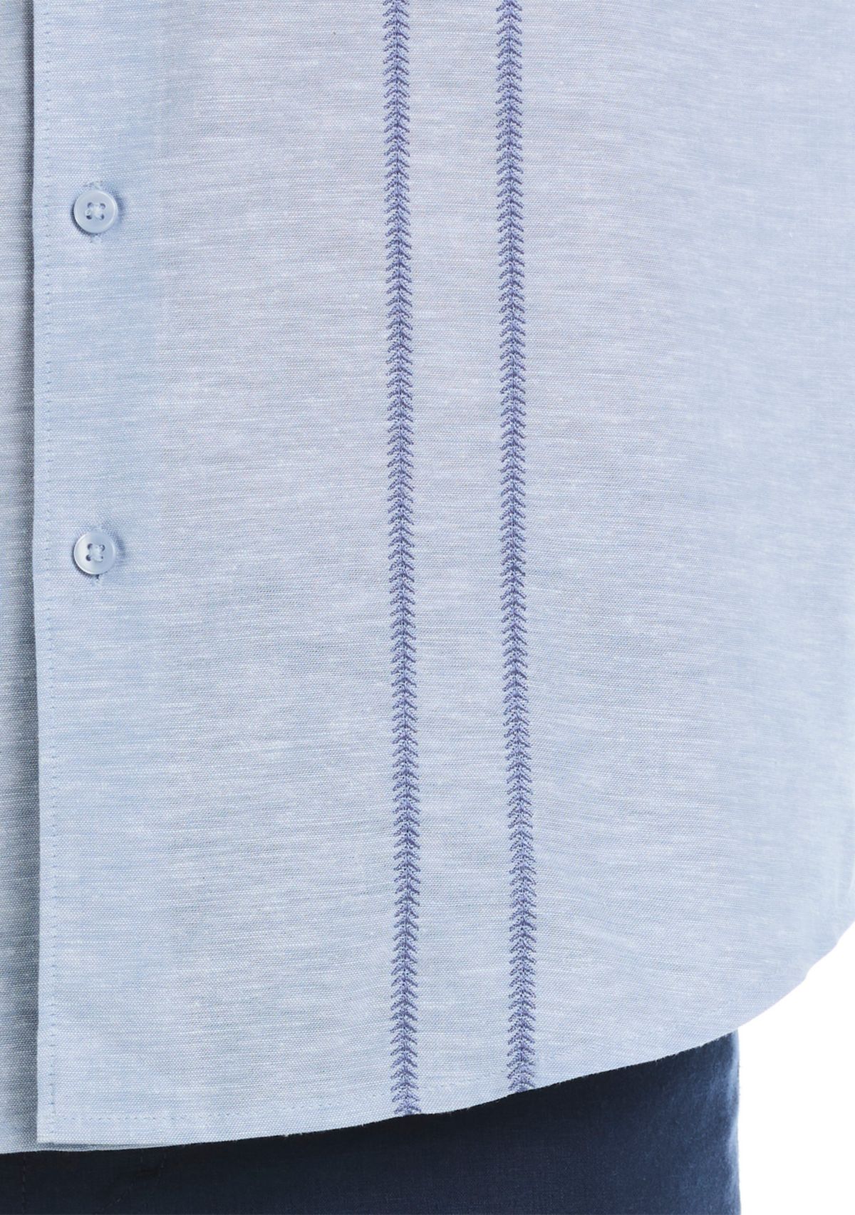 Mens Panel Embroidered Button Down Shirt