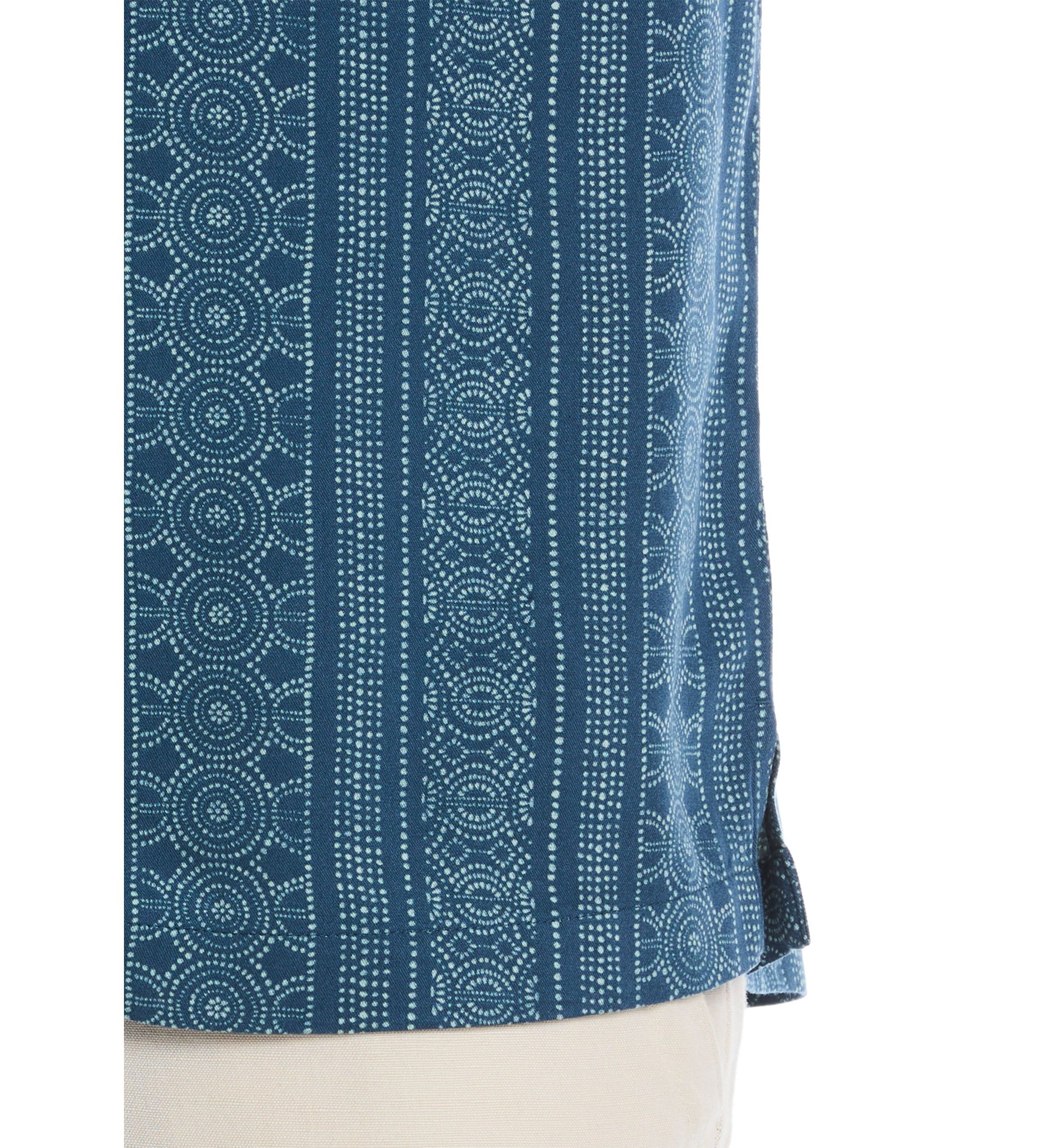 Mens Guaybera Printed Pocket Shirt