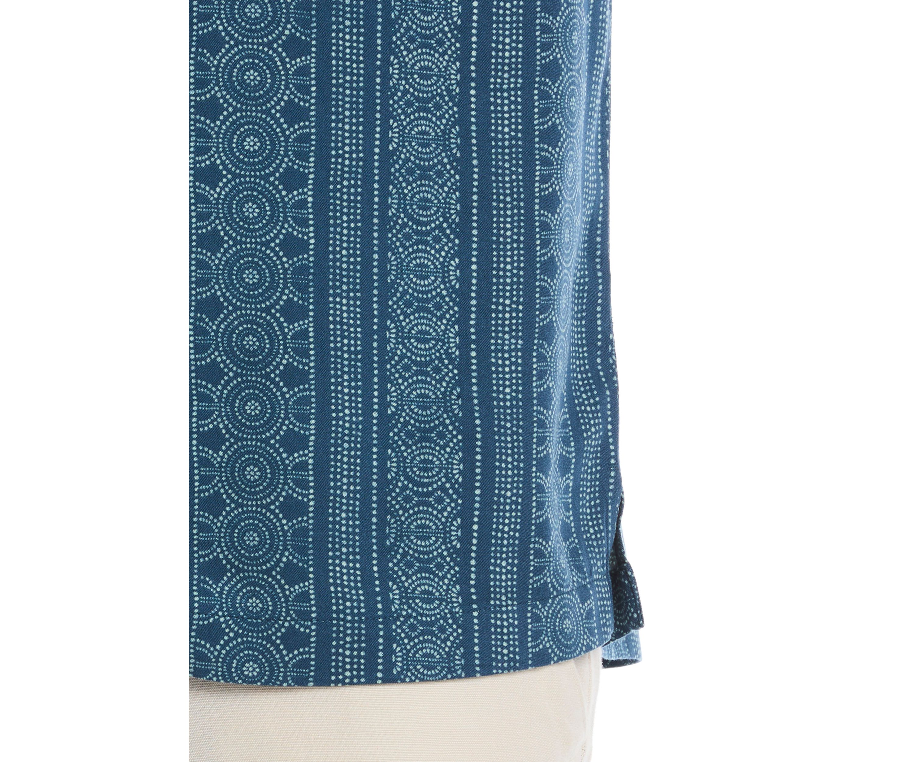 Mens Guaybera Printed Pocket Shirt