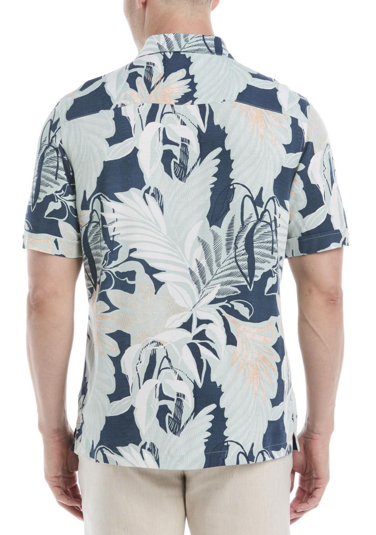 Mens Tropical Printed Button Down Shirt