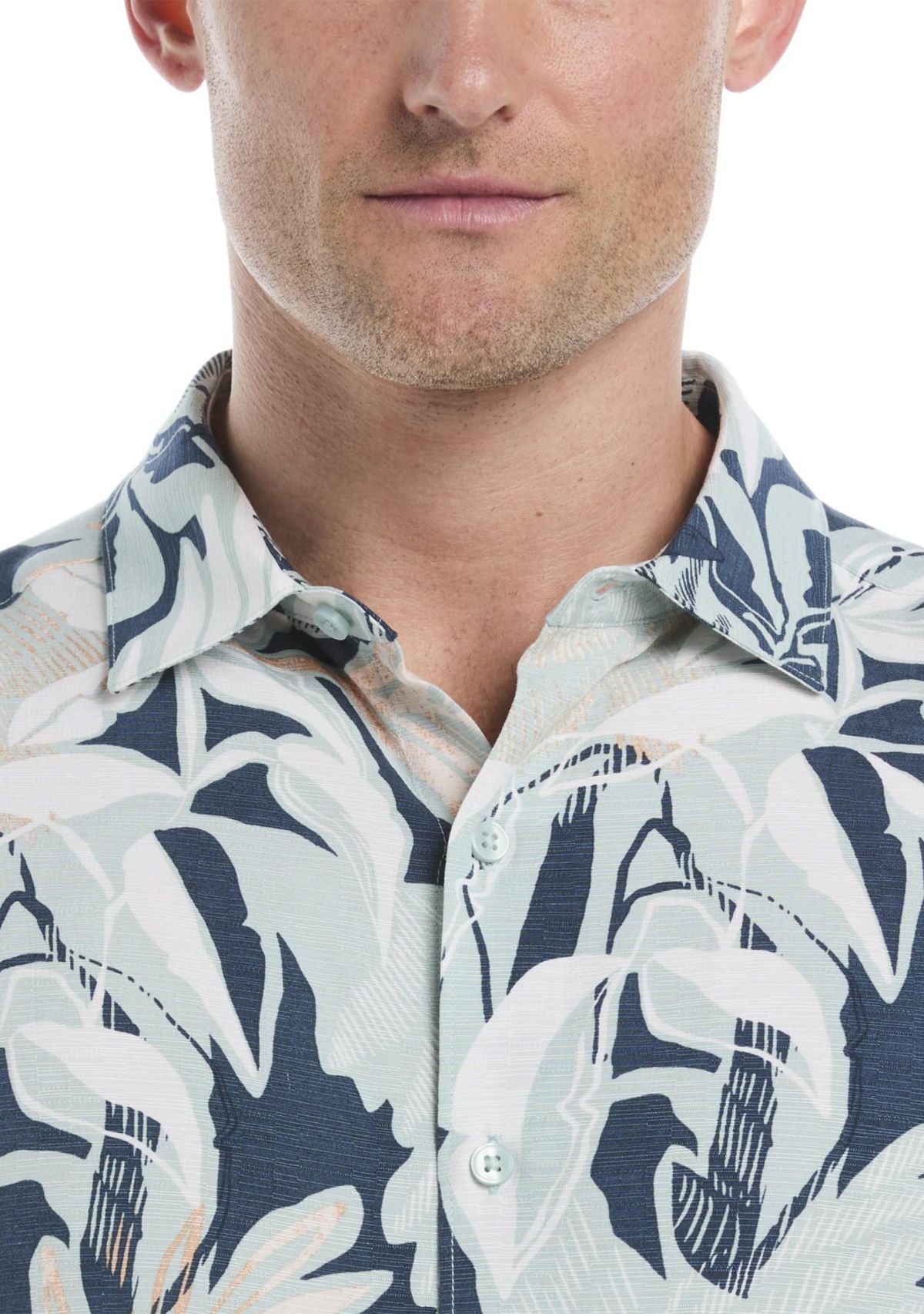 Mens Tropical Printed Button Down Shirt