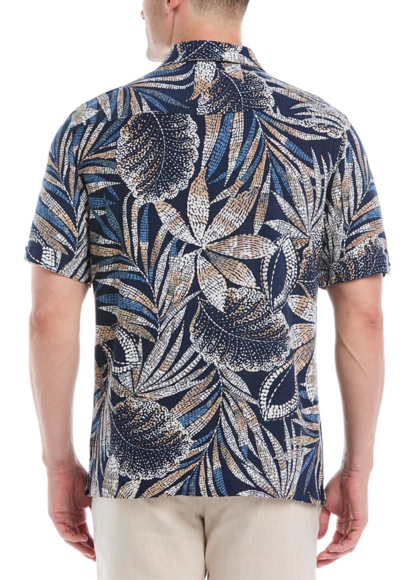 Mens Point Collar Tropical Printed Shirt