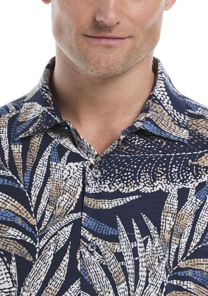 Mens Point Collar Tropical Printed Shirt