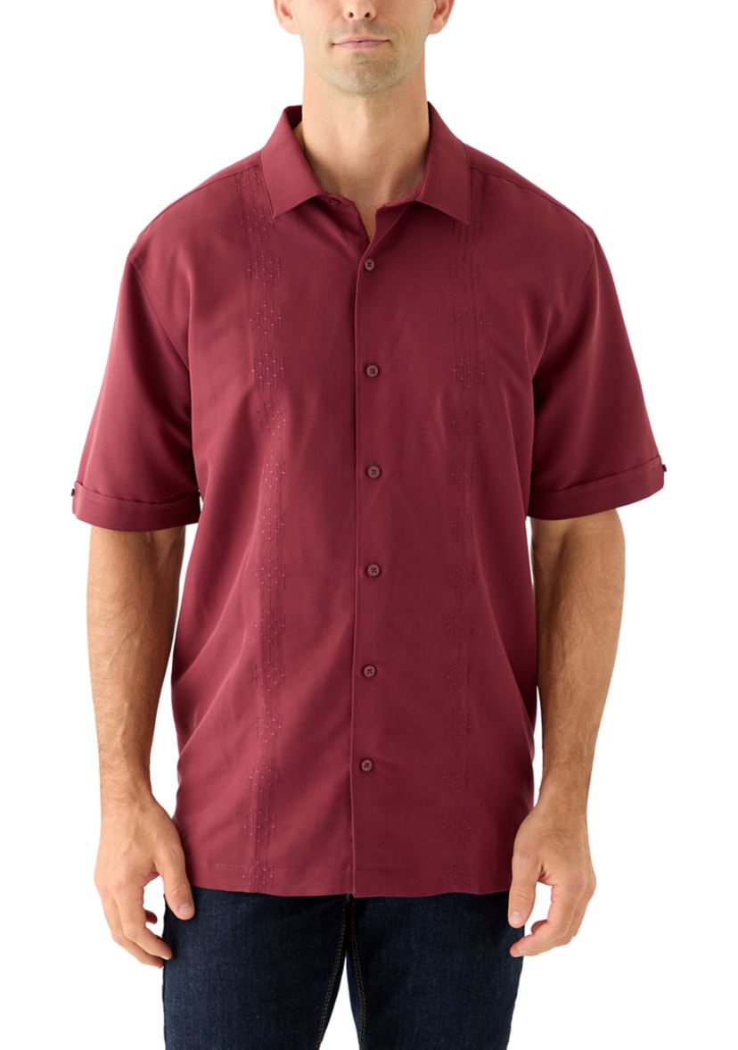 Mens Argyle Embroidery Panel Shirt